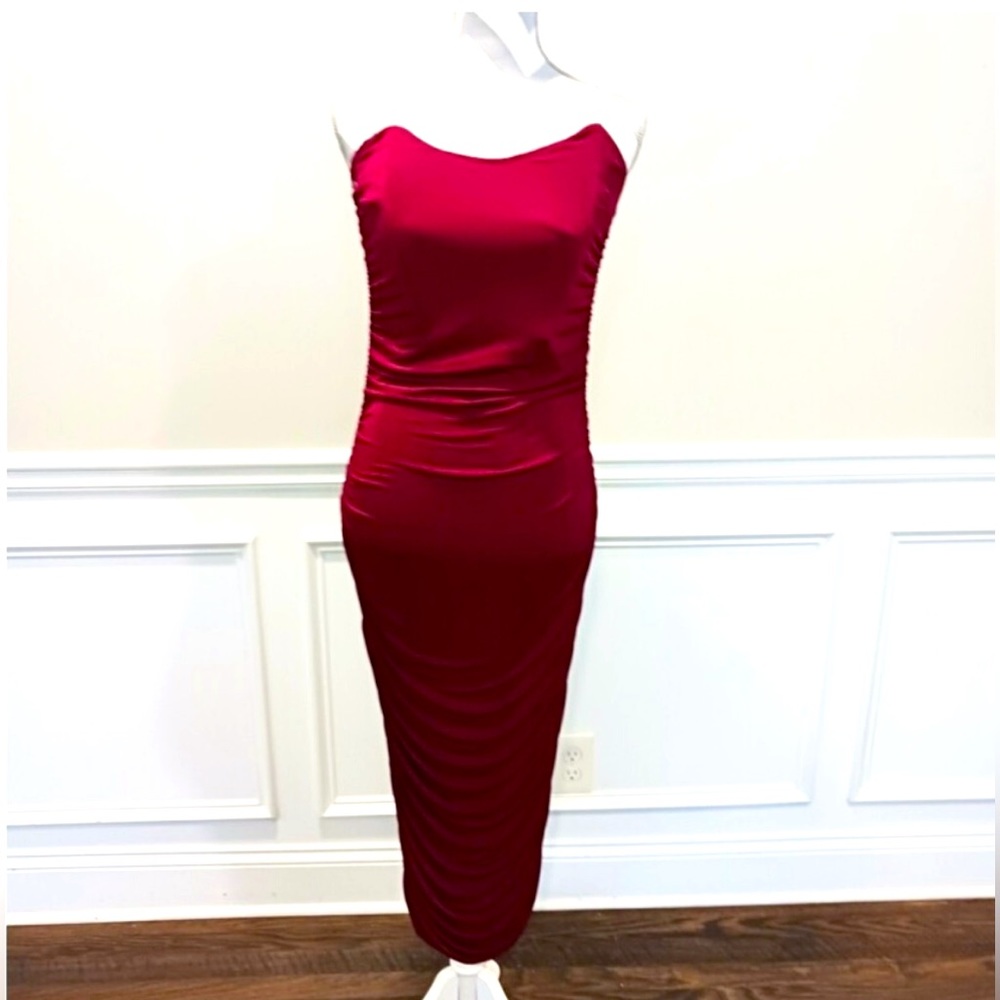 Fashion Nova Women's All Ruched And Ready Midi Dress